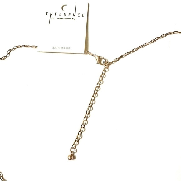 Round Laser Cut Wood Necklace Long Link Chain Gold Tone - Picture 8 of 9